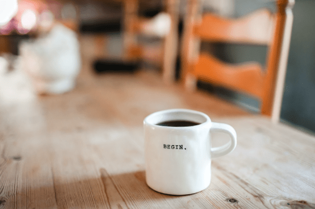 coffee cup on therapist's desk