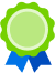 green and blue badge icon